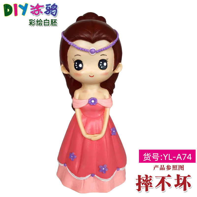 Gran vinilo yeso muñeca embrión blanco al por mayor puntada alcancía gran puntada artesanal DIY colorear blanco