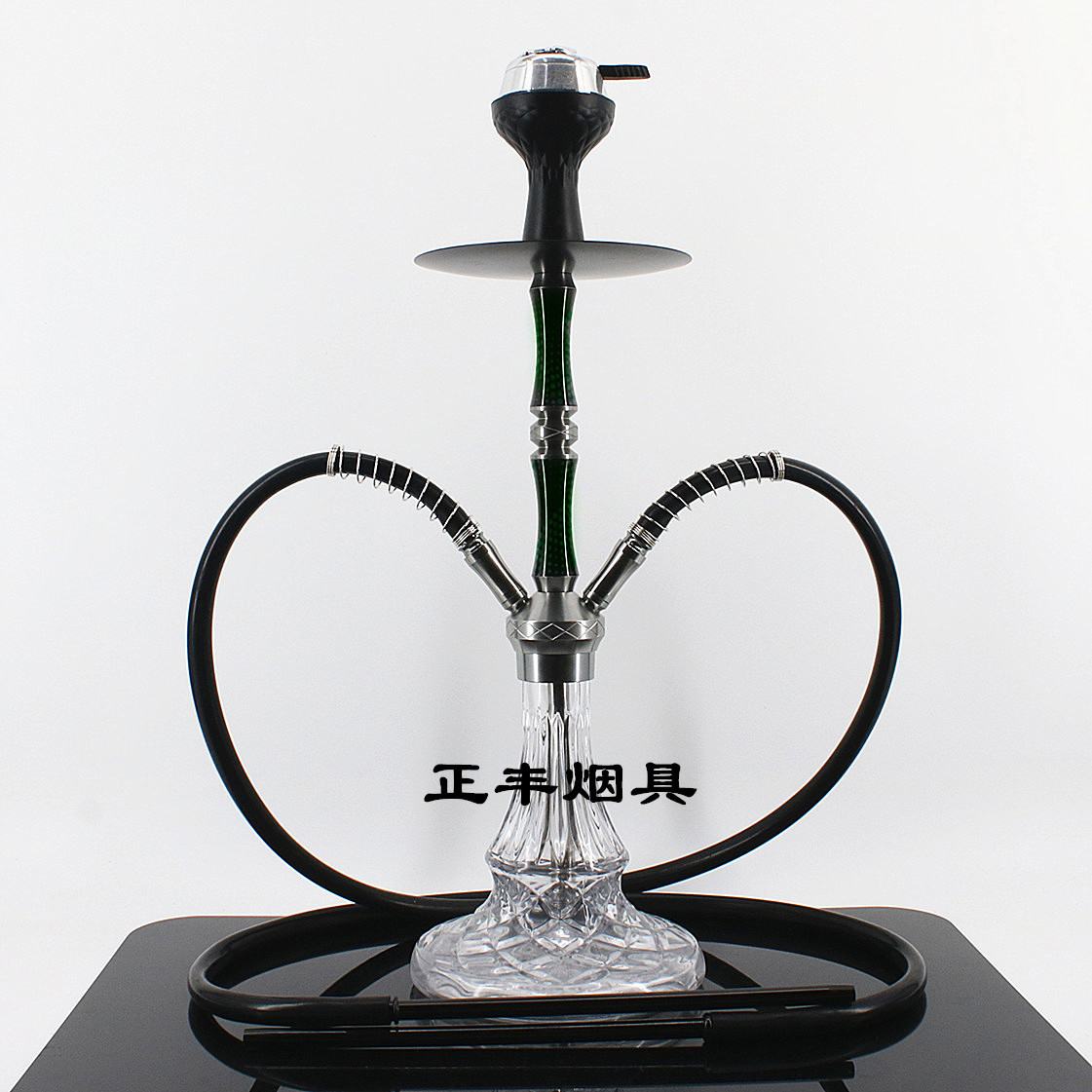 중형 이중 튜브 녹색(실리콘 연기 포트 탄소 분리기) - 패키지 없음