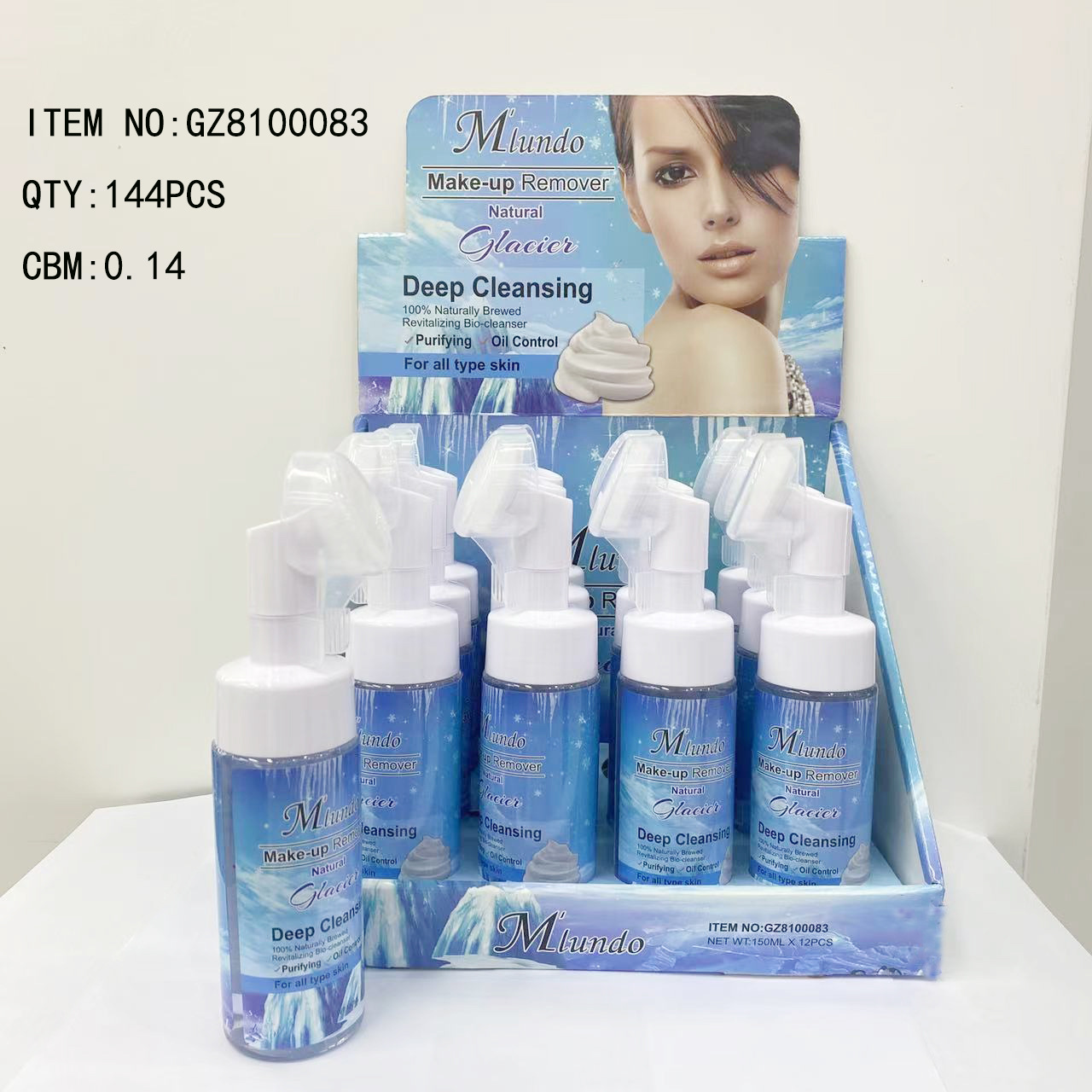 MLUNDO suave cepillo de la cabeza removedor de maquillaje de espuma mousse removedor de maquillaje Limpieza de silicona cepillo de cabeza de una sola pieza de generación de cabello limpiador facial