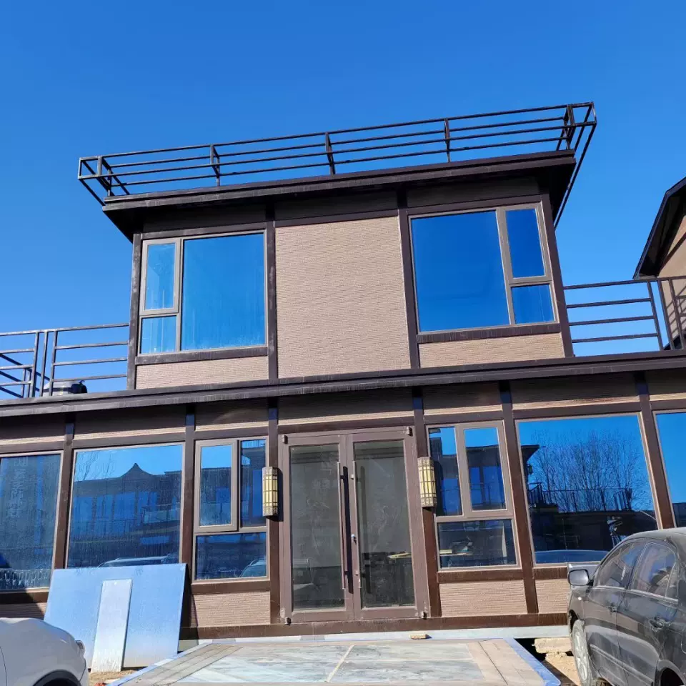 集装箱别墅移动房屋办公室玻璃幕墙自建房保温防水拼装阳光房