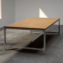 W8极简轻奢大桌实木设计餐桌办公桌创意洽谈桌艺术感桌子电脑工作