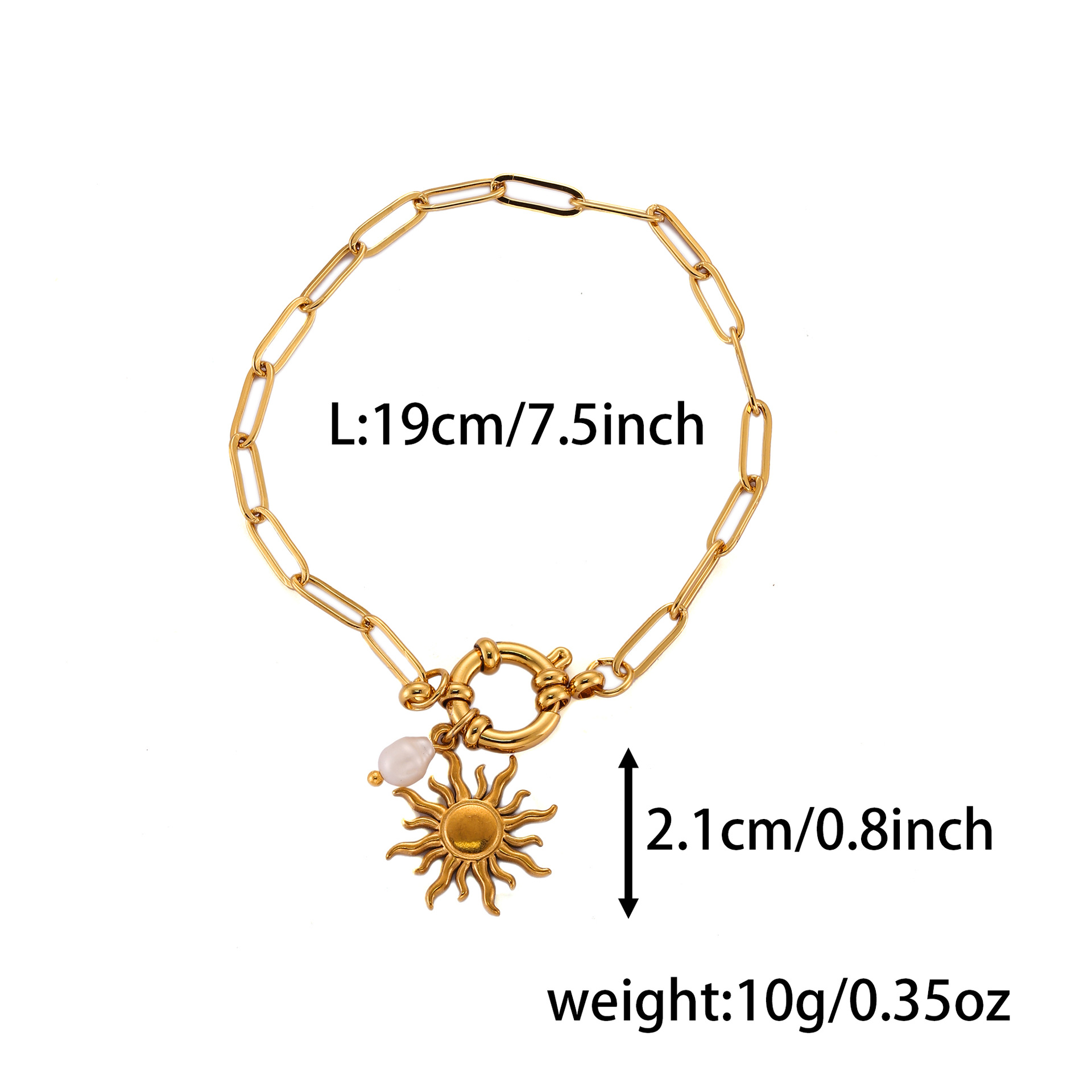 11g Weight Spring Ring Trigger Clasp Closure Clasp Closure Type Titanium Steel Pendant Material Bracelets Classification Titanium Steel Chain Material Cuban Link Chain Curb Chain, Paperclip Chain Chain Type 1 Piece Quantity Daily, Date Occasion Titanium Steel Material Sun, Cherry, Starfish Pattern All Seasons Season Women's Gender Plating Design Elegant, Sweet Style Elegant Sweet Sun Cherry Starfish Titanium Steel Cuban Link Chain Curb Chain Paperclip Chain Bracelets In Bulk 15