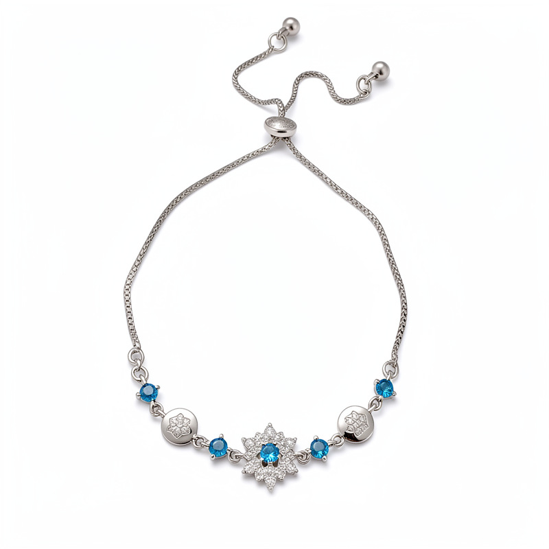 Pulsera de flor de nieve de piedra de copo de nieve ligera de lujo nicho de alto nivel pulsera temperamento exquisito personalidad joyería de moda al por mayor image 6