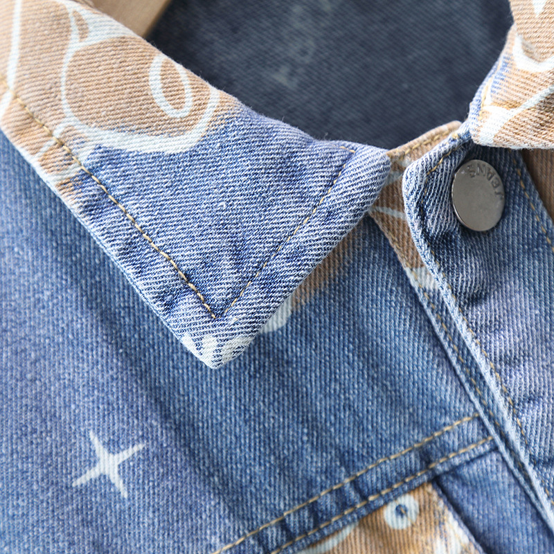 Chaqueta Vaquera para Niños 1078, Ropa Exterior de Primavera y Otoño 2025, Nuevo Estilo, Prendas Superiores Modernas y Elegantes para Niños