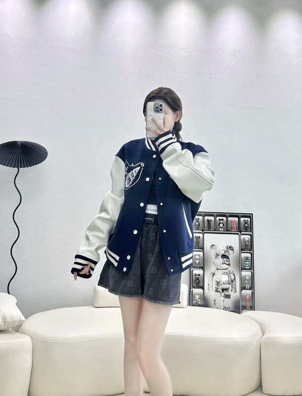 High Version Three-Label 2025 New Men's and Women's Jackets Shell Pattern Nautical Trend Baseball Jacket Trend