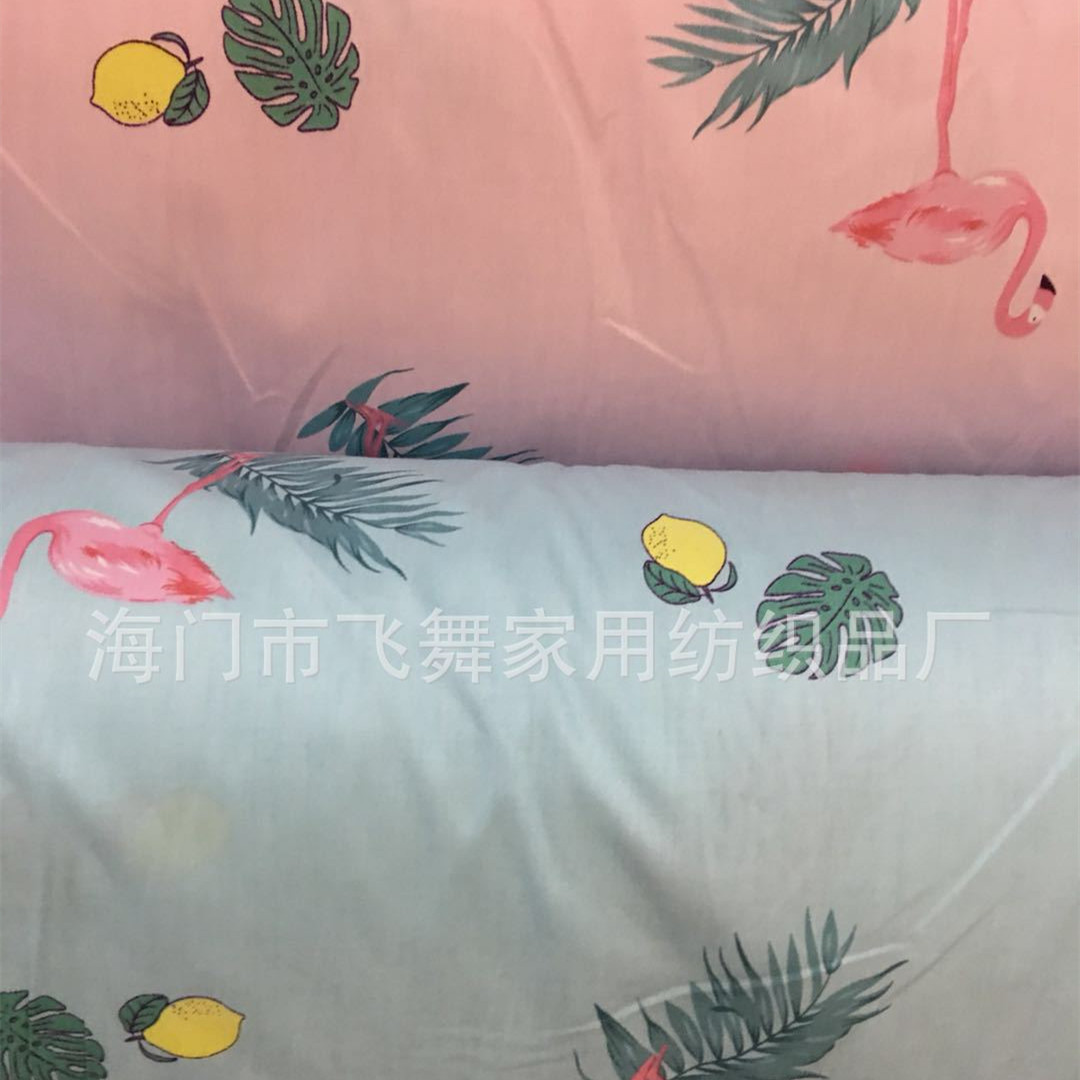 火烈鸟卡通全棉斜纹印花卡通布料卡通纯棉DIY手工布料无荧卡通