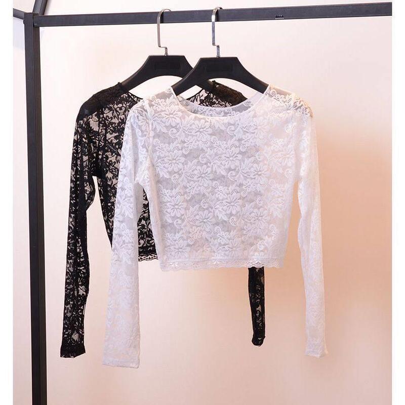 Lace Base Shirt for Women, Stylish Mesh Inner Wear, Autumn and Winter Long-Sleeve High-Neck Top, 2020 Early Autumn New Style Mesh Shirt