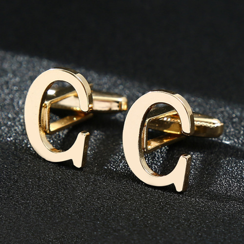 Iron hollow cufflinks factory wholesale men's gold letter sleeve studs shirt suit clothing accessories buttons Cufflink