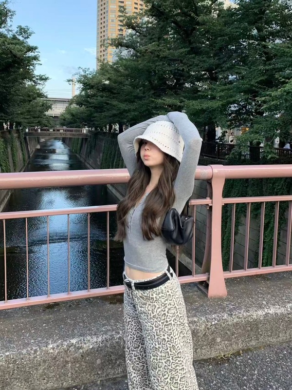 亨利领T恤女秋小个子粉色内搭修身长袖针织打底衫|undefined
