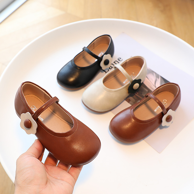 Children's single-layer shoes 2023 Spring and Autumn New Korean style children's small leather shoes for children and girls solid color soft bottom all-match single-layer shoes