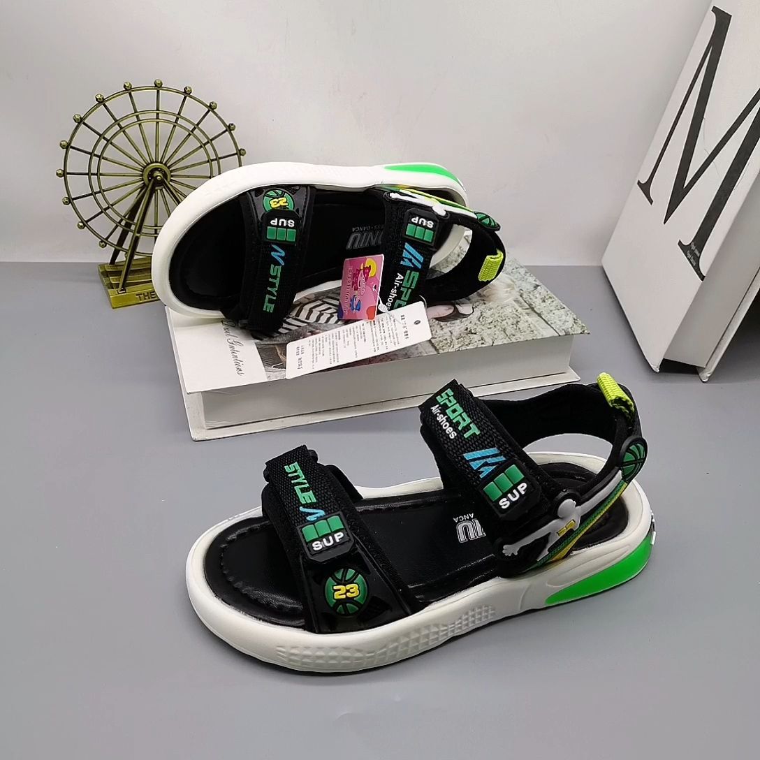 Sandalias para niños de talla 32-37, nuevos zapatos de suela ligera para niños estilo verano, sandalias para niños, zapatos de playa con hebilla para actividades infantiles