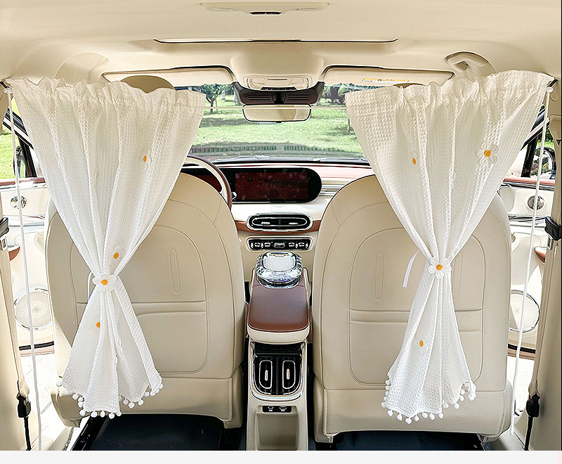 Summer creative car partition curtain large waffle car sunshade sunscreen heat insulation car universal privacy curtain