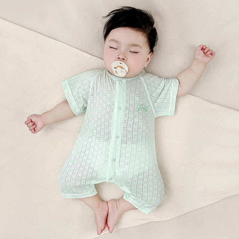 Baby overcoat verano delgado pijama de manga corta ropa de escalada para niños y niñas ropa de recién nacido ropa de verano bebé