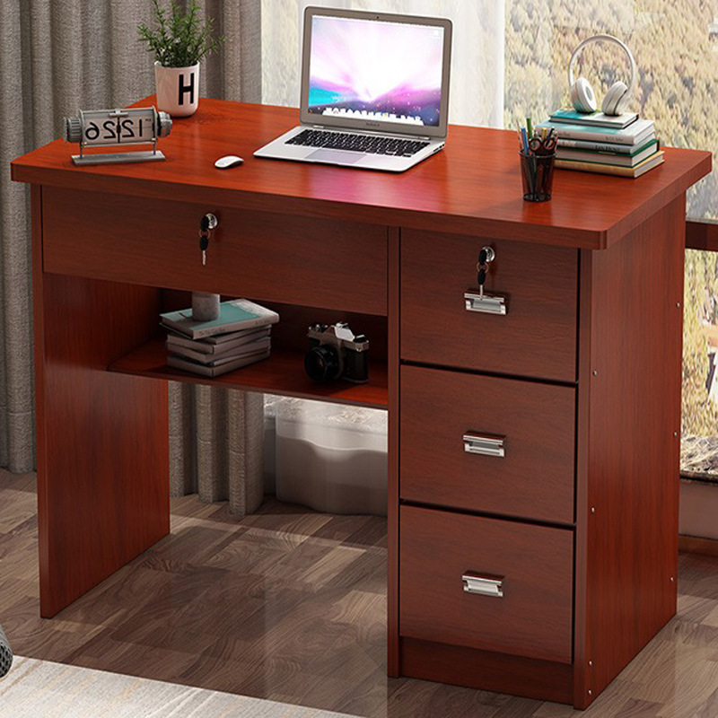 Small Office Desk Home Desk with Drawer and Lock Study Desk Writing Desk Small 80cm Simple 1m Writing Desk
