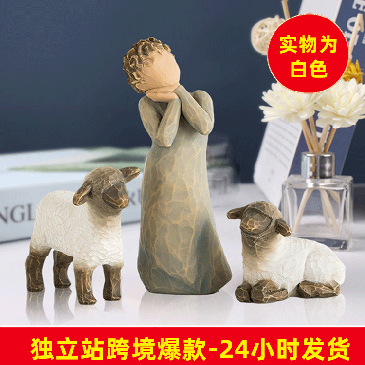 跨境亚马逊热销独立站马槽组摆件宗教圣诞诞生三件套树脂工艺品