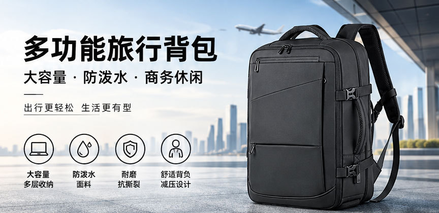 New Style Carry-on Backpack for Men, Multi-functional Expandable Business Backpack, Large Capacity Shoe Compartment, Premium Travel School Bag