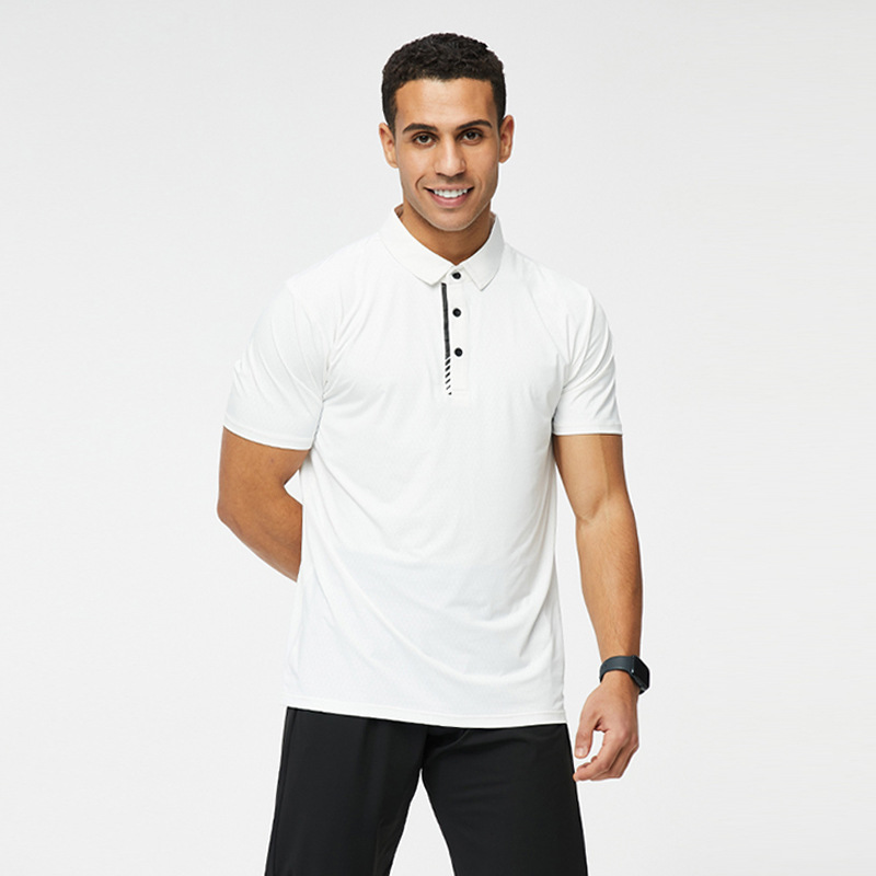 Verano de hielo-sensación transpirable de secado rápido Polo de los hombres de negocios ropa de manga corta casual solapa superior moda deportes ropa de fitness