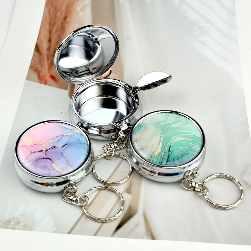 Metal Ashtray Mini Personalized Portable Ashtray Creative Bag with Lid Ashtray Bag Small Gift