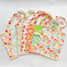 现货小清新数码印花双层棉布手提袋单肩布包女学生便携收纳环保袋