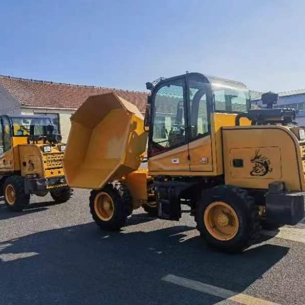 欧能厂家小型柴油四轮前翻斗车 工地运输砂浆灰斗一吨翻斗运输车