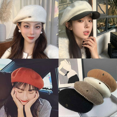 帽子の女性の秋冬の毛はベレー帽の冬の韓国版の百合の八角形の画家の帽子の復古の英倫のかぼちゃの蕾の帽子の潮です。