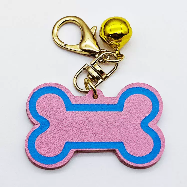 吊牌批发猫爪骨头形跨境皮革宠物挂牌挂饰宠物标识刻字猫狗牌批发
