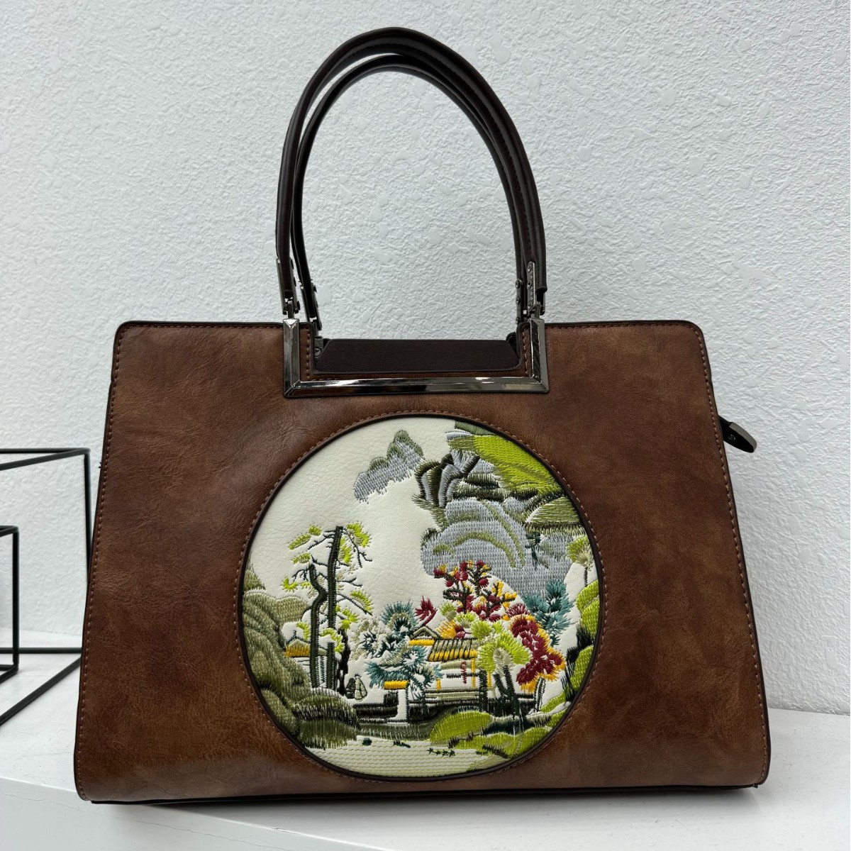 capacious ethnic retro one-shoulder bag