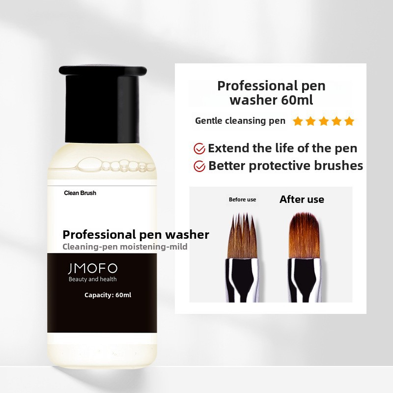 Nail Art Supplies Gentle Pen Wash Water No Residue Cleaning Pen Brush Pen Wash Pen Gel Nail Art Tool 60ml