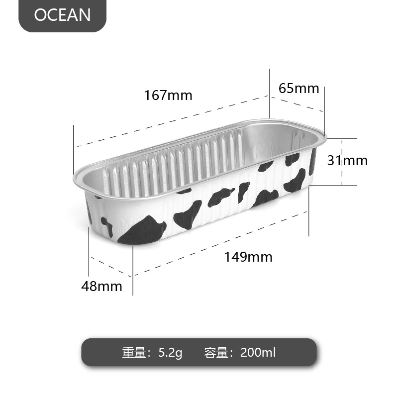 Engrosada papel de aluminio caja de papel de estaño barbacoa rectangular desechable queso patata dulce Sushi al horno Durian caja para hornear