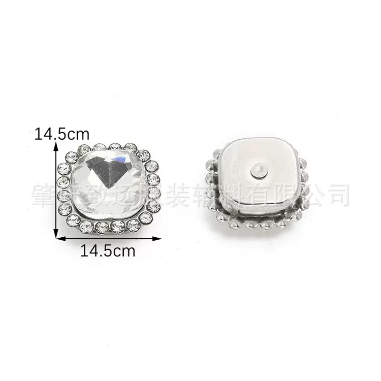 跨境异形双层花10*10肥方玻璃底托镶钻手工饰品婚纱服装辅料配件