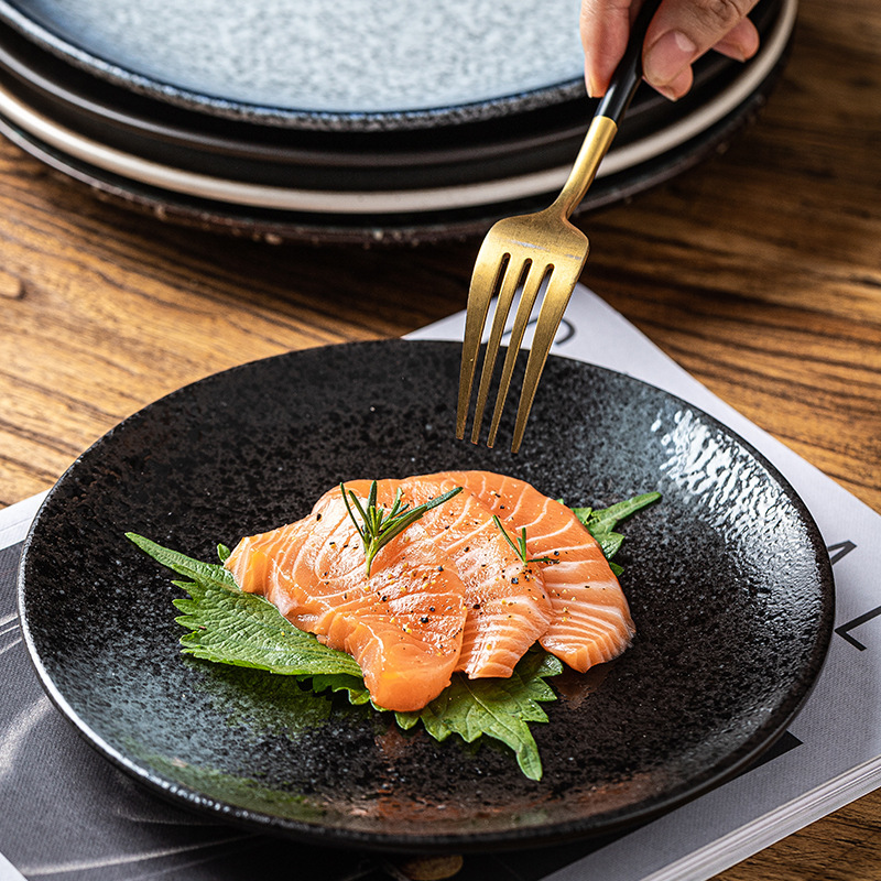Japanese-style Tableware Steak Plate Western Food Plate Ceramic Dinner Plate Household Bone Plate Ceramic Plate High Color Value Cross-border Wholesale