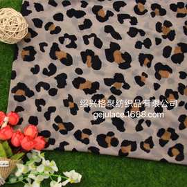 2021涤氨网布弹力印花豹纹斑点柔软贴肤女装面料砖块网沙滩服泳装