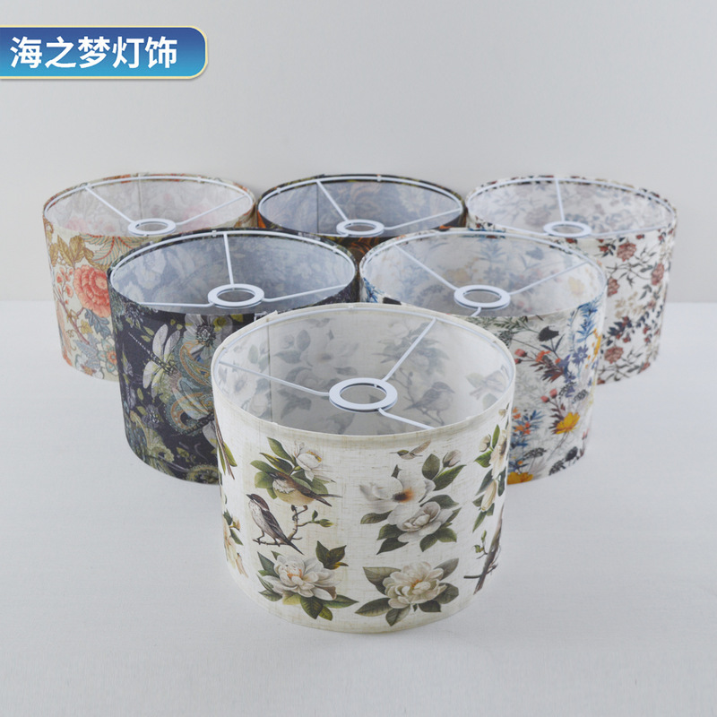 跨境可拆卸布艺灯罩KD罩酒店民宿装饰图案印刷落地灯吊灯台灯灯罩|undefined