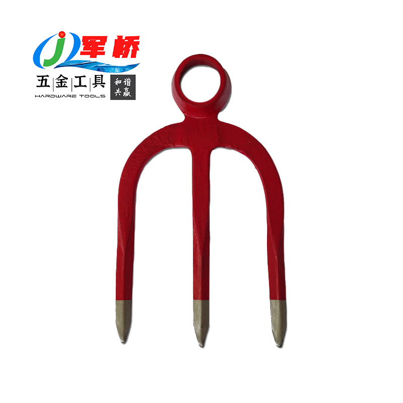 厂家直销三齿叉锄高温淬火农用翻土锄头农用工具