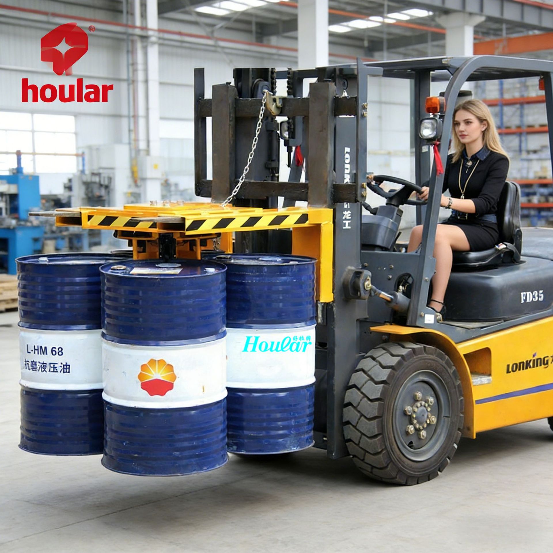 现货供应YL4叉车油桶夹具TY4吊车专用油桶夹具行车用抓桶器四桶咬