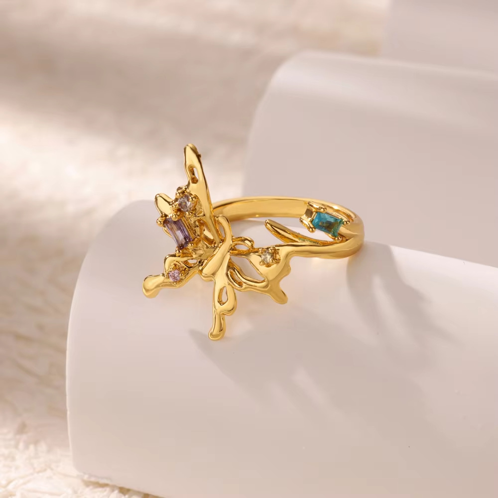 6g Weight Open Rings Classification Adjustable, One Size Ring Size 1 Piece Quantity Daily, Street Occasion Copper Material Star, Flower Pattern All Seasons Season Women's Gender Elegant, Lady Style Wholesale Jewelry Elegant Lady Star Flower Copper Open Rings 12