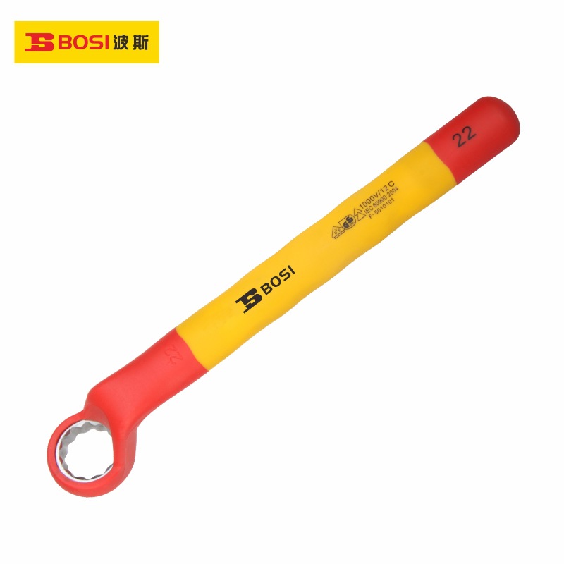 波斯 双色VDE绝缘梅花扳手耐压1000V单头梅花电工扳 绝缘梅花扳手