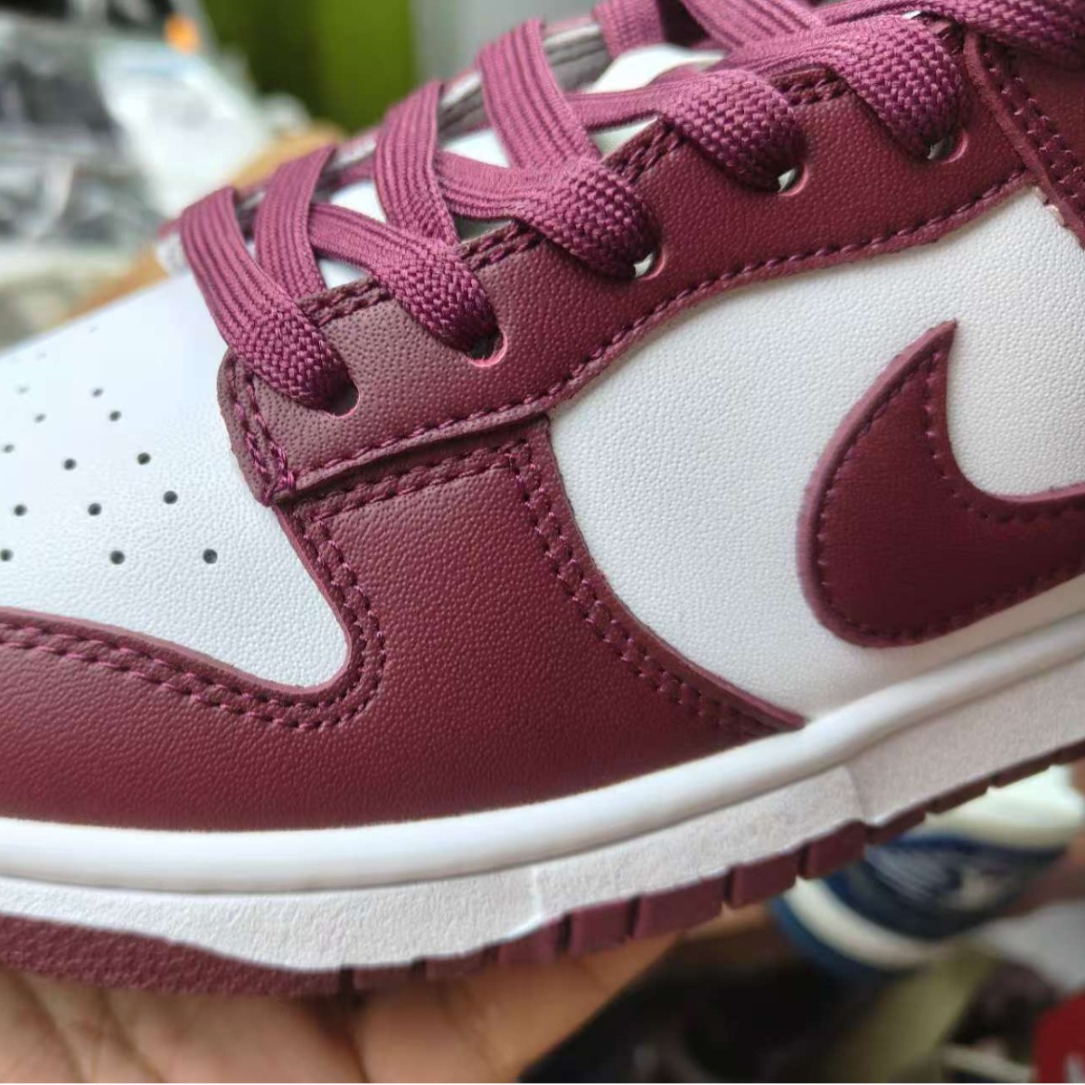 Putian Shoes Pure Original Version Dunk Wine Red Panda Full-Grain Leather Casual Sports Shoes for Men and Women