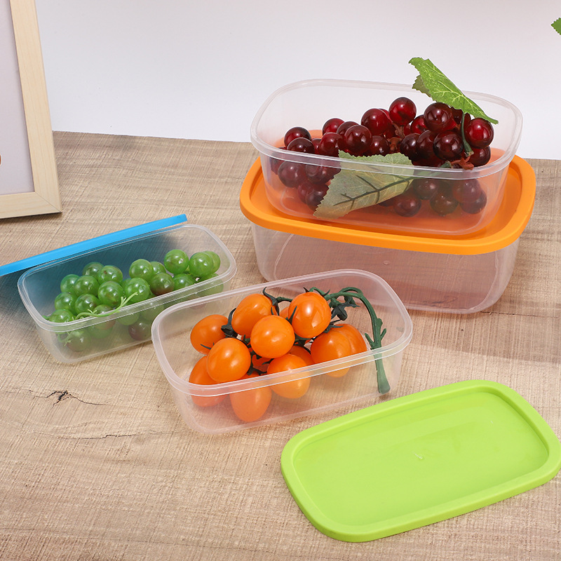 透明午餐便当盒冰箱密封冷冻保鲜盒六件套食品级饭盒微波炉