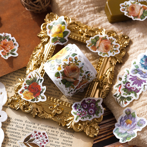 Message Qiu Mu Suge special-shaped collage and paper tape retro forest style handbag diy decorative stickers 100 pieces 9 styles