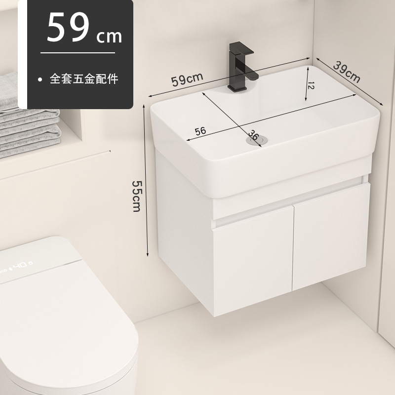 gabinete de baño de madera sólida tipo pequeño gabinete de baño cerámica integral lavabo de lavabo tipo pared lavabo de cara lavabo de mano gabinete