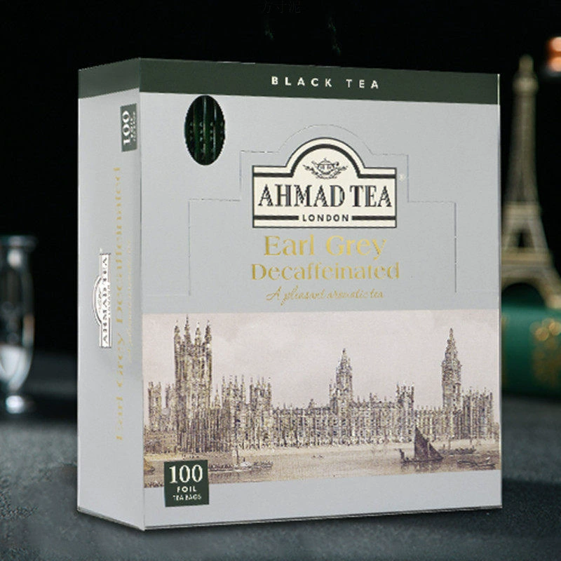 AHMAD TEA низко кофеиновый Эрл Грей чай 100 пакетиков чайной заварки пакет для обслуживания Guangzhou склад прямая доставка