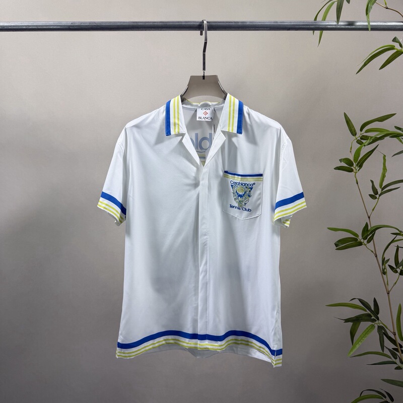 European-Style Summer Ca Tennis Print Short-Sleeve Shirt, Travel Vacation Cardigan Shirt, Unisex, Cross-Border Dropshipping