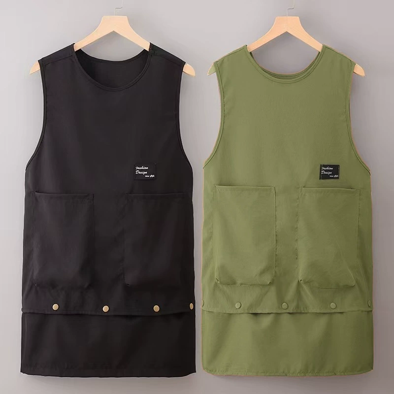 Новый стильный рабочий фартук, безворсовый, водонепроницаемый, подходит для предприятий общественного питания, кофеен и пекарен, с возможностью нанесения индивидуального принта.