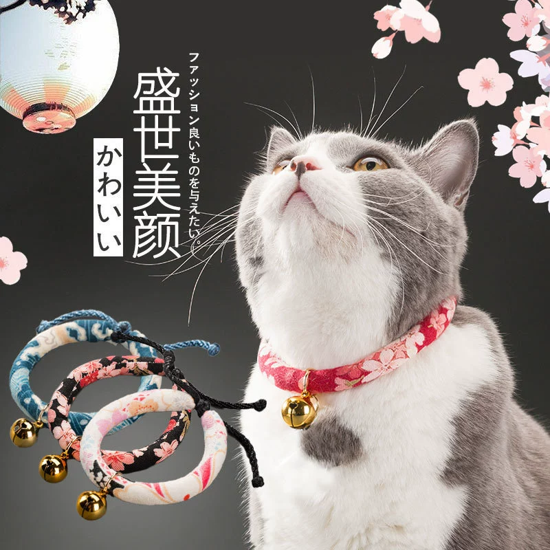 Симпатичное ожерелье с кошачьим колокольчиком в японском стиле, регулируемое платье с кошачьим колокольчиком, аксессуары для домашних кошек