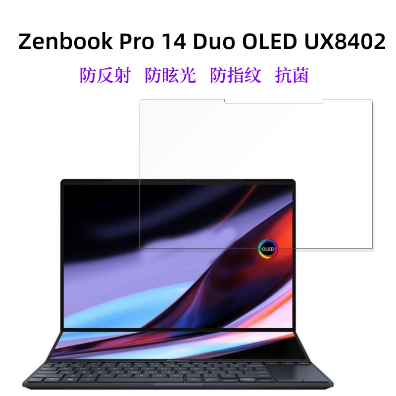 Защитная пленка для ASUS Zenbook Pro 14DUO OLED UX8402 антибликовая, отражение, антибактериальная, применение