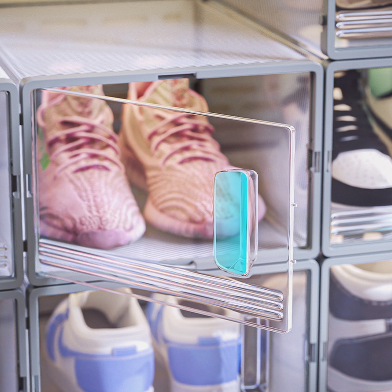 Transparent plastic shoe box