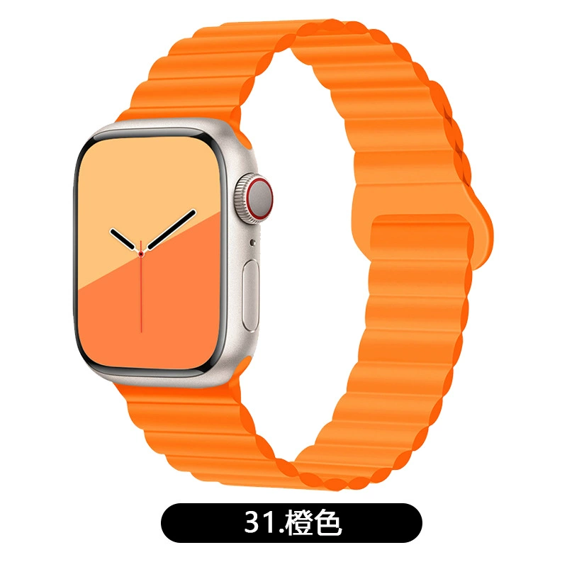 Подходит ремешок Apple Watch двухцветный магнитный силикон IWATCH1-9 поколения/SE