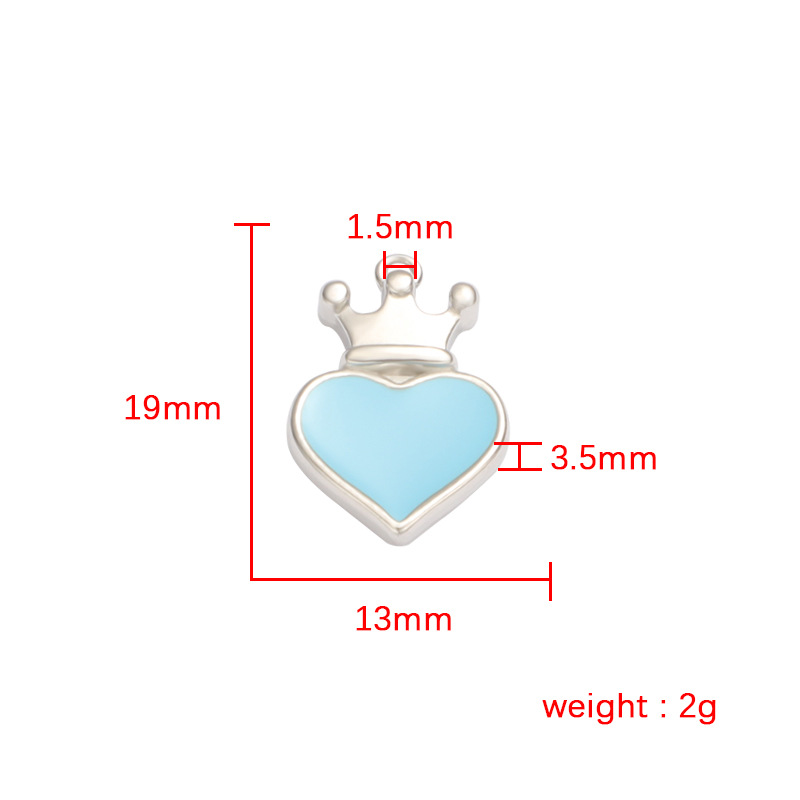 1 Piece Stainless Steel None 18K Gold Plated Heart Shape Crown Polished Pendant display picture 3