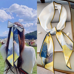 長條小絲巾女冬季百搭圍巾秋款洋氣時尚搭配襯衫新款2021領巾